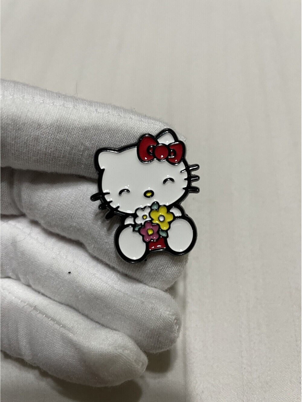 Hello Kitty with flowers enamel pin brooch anime cartoon cute funny